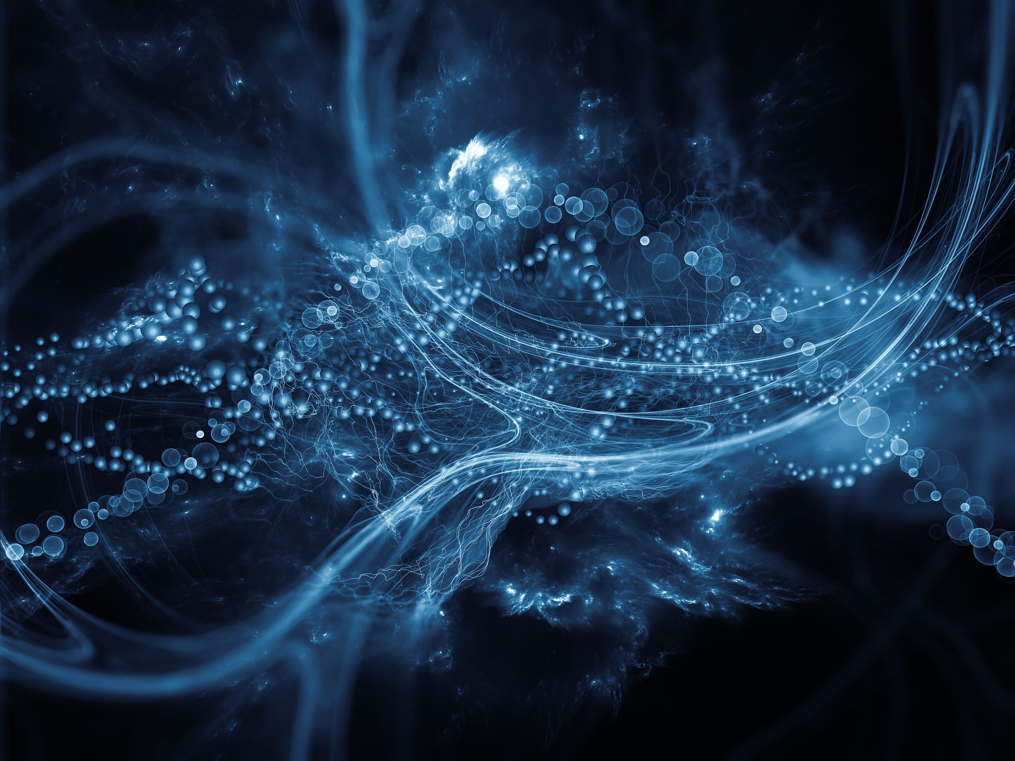 Abstract blue cosmic energy pattern