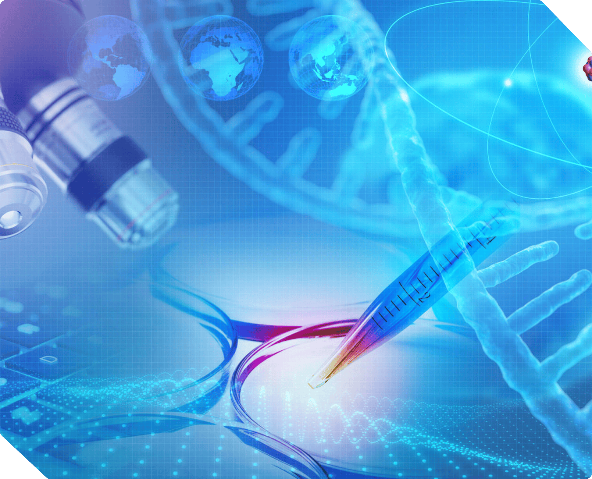 Scientific research concept with DNA strand