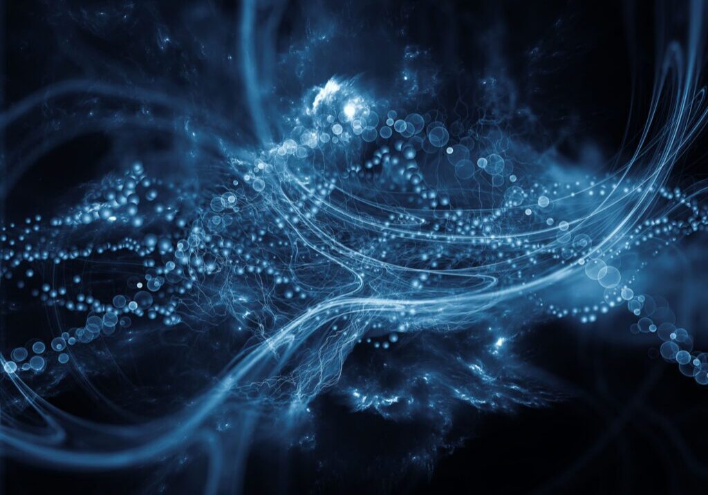 Abstract blue cosmic energy pattern